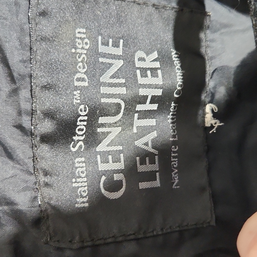 Leather Patchwork Italian Stone Design Genuine Na… - image 2